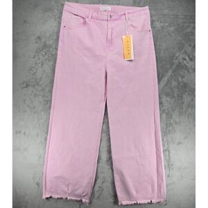 Risen Los Angeles Acid Pink Wide Leg Jeans Style RDP5383 (Plus Size 3XL) NWT